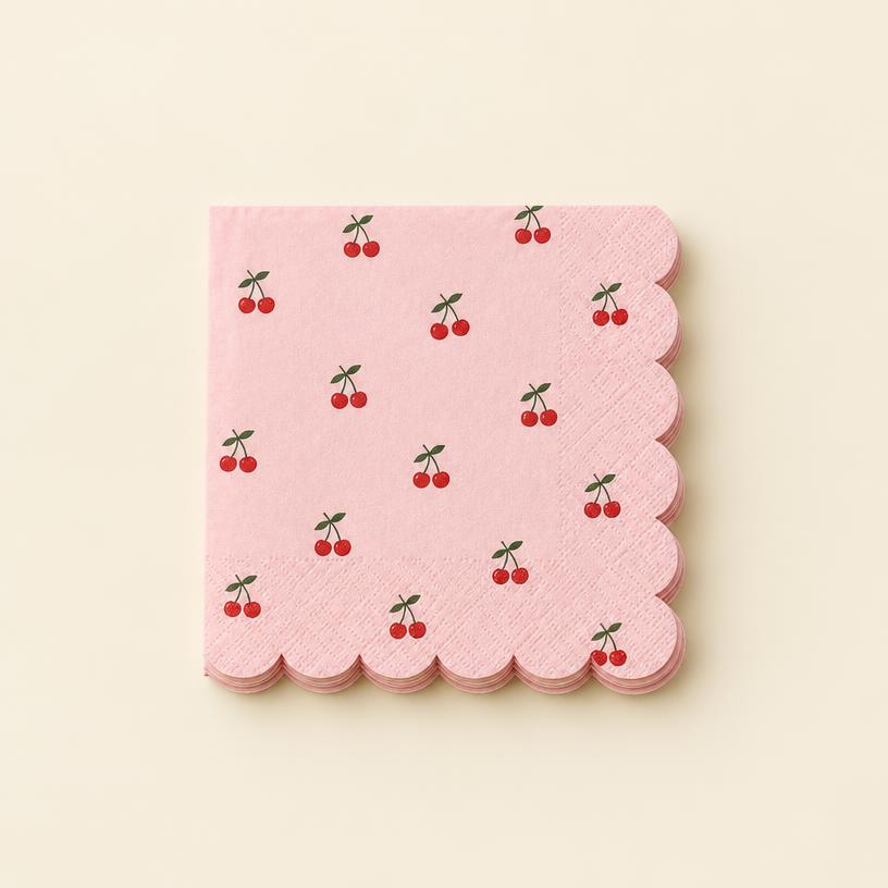 Scalloped cherry napkins